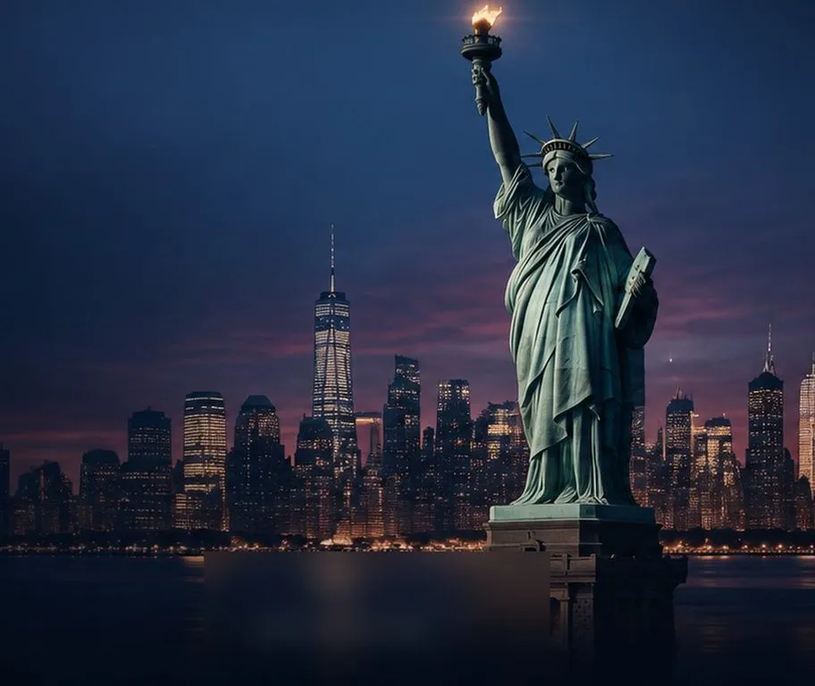 Statue of Liberty at dusk
