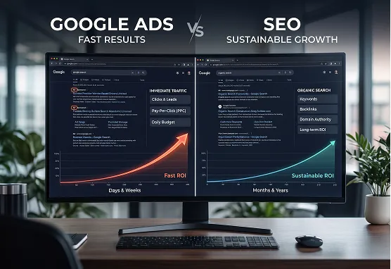Google Ads vs. SEO: Which Gives Faster ROI for a New Business?