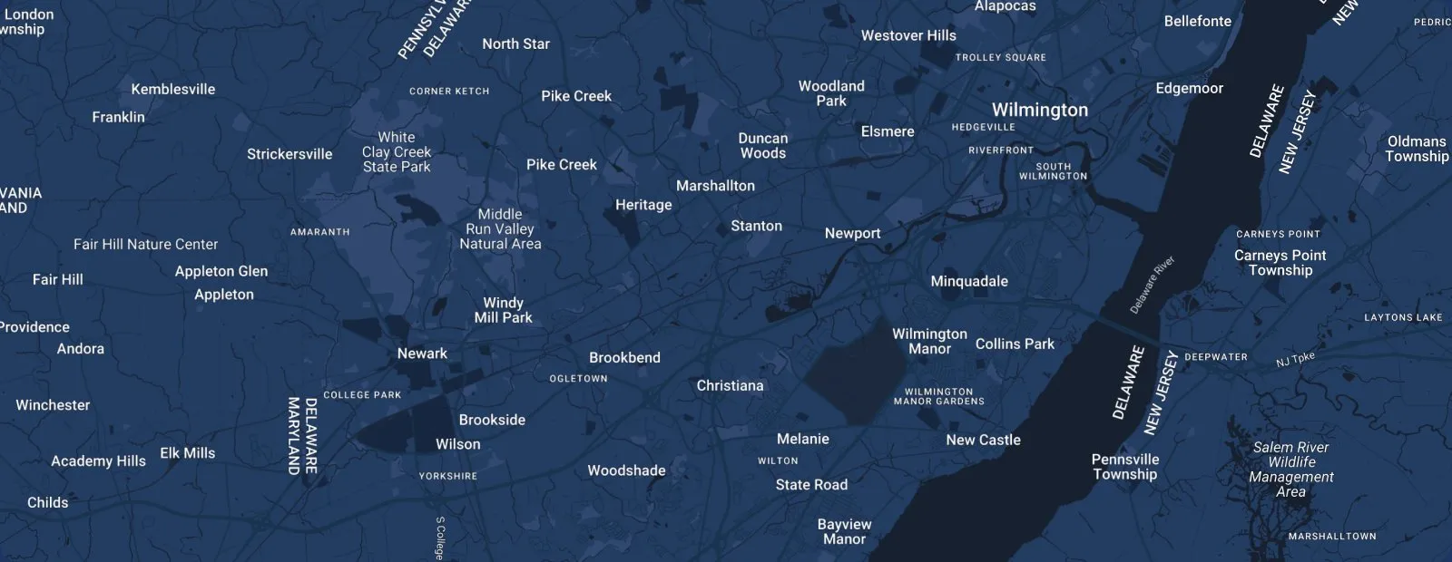 Map showing the Web Lankan USA office in Wilmington, Delaware